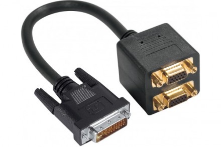 Cable 1 dvi i/m vers 2 vga /f