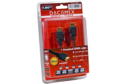 DACOMEX Cordon HDMI HIGHSPEED à connecteurs HDMI - 1,80 m