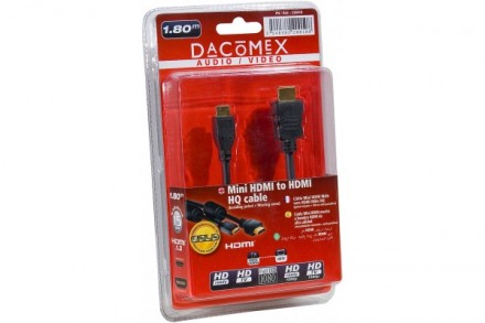 DACOMEX HQ Cordon HDMI HIGHSPEED Mini HDMI vers HDMI- 1,80 m