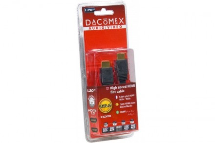 Dacomex Cordon HDMI HighSpeed Plat à Connecteurs HD - 1,20 m