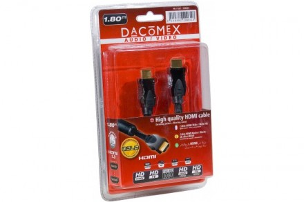 DACOMEX HQ Cordon HDMI HIGHSPEED à connecteurs HDMI - 1,80 m