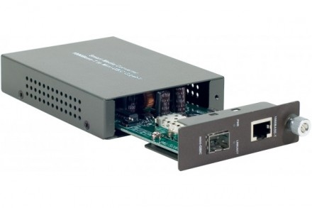 Convertisseur RJ45 Gigabit - Fibre MiniGBiC manageable SNMP