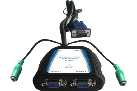 Splitter VGA 450MHz 2 Voies Alim USB + Audio 20m