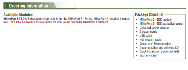 MiiNePort E1-SDK